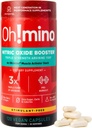 Oh!mino L-Arginine Nitric Oxideの補足-血の流れの補足、エネルギー、焦点、持久力、筋肉建物のためのNitric Oxideのブースターw/Beetrootの粉-前及びポストのワークアウト(120-計算、30のサービング)