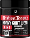 7 in-1 Tribulus Terrestris Horny Goat Weed L-Arginine Maca Root Tongkat Ali Beet Root - エネルギーワークアウト筋肉強度サポート120カプセル