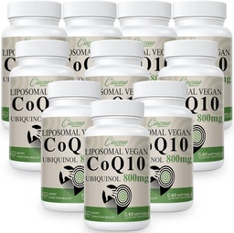 Liposomal CoQ10 800mg Ubiquinol Softgel、最高の吸収のUbiquinol Coenzyme Q10、酸化防止剤のためのUbiquinol CoQ10の補足、中心機能及びエネルギー生産、純粋なCoQ10 800mg、600のビーガンSoftgels
