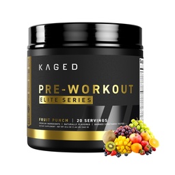 熟成プレワークアウト エリートパウダー | フルーツパンチ | クリアチン、ベータアラニン、L-シトルリン、BCAA | 388 mg オーガニックカフェイン | 男性・女性向けプリサプリメント | 20 サービング