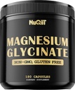 Magnesium Glycinate with 18% Elemental Magnesium Compound Supplement - 180 Capsules - Powerful Benefits for Support Bone Health, Muscle Growth, Comfortable Mood & Heart Health