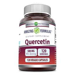 アメージングフォーミュラケルセチン500mg 120ベジギーカプセルサプリメント - 非GMO - グルテンフリー - サポート全体的な健康 & 幸福