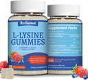 2 Pack L-Lysine 1000mg Gummies, Chewable Lysine Supplement for Adults, Immune Support, Collagen Formation Support, Non-GMO, Vegan, Gluten Free - 120 Counts
