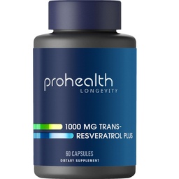 ProHealth Resvera 1000trolmg | 純粋なトランスレスベラトロール | プラスケルセチン、赤ワイン&グリーンティーエキス | 臨床的にセルラー健康、記憶、健康な老化をサポートするためにスタディ | 60 カプセル
