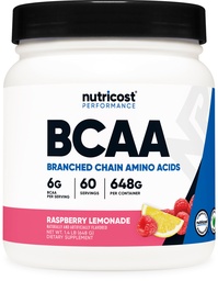 Nutricost BCAAパウダー(ラズベリーレモネード、60サービング) - 最適2:1比