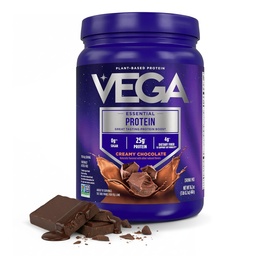 Vegaオリジナルエッセンシャルプロテイン - 25g植物ベースのプロテイン、クリーミーチョコレート、10サービング、ビーガン非GMOドリンクミックス、スムージー&シェイクレディ、グルテンフリー、乳製品フリー、16.2oz(パッケージメイVary)