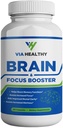 Brain & Focus Booster by Via Healthy - Enhance Focus, Boost Concentration, Improve Memory & Clarity, Mind Enhancement, Ginger Extract