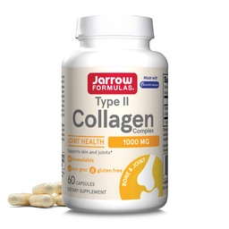 Jarrow Formulas®タイプIIコラージュコンプレックス1000mgサプリメント、皮膚と関節の健康、60カプセル、30日の供給をサポート
