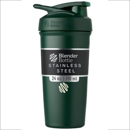 BlenderBottleのスポーツはワイヤー ウィスク、24-Ounce、森林が付いているステンレス鋼のシェーカーのびんを-運動選手のための蛋白質の揺れ及び水和を、容易な混合しましたり、飲み物を風邪、ロックできるふた保ちます