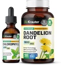 BIO KRAUTER Chlorophyll Tincture 2 Fl. Oz. & Dandelion 100カプセル