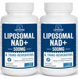 Liposomal NAD+ 500のmg +トランスResveratrol 300のmg、Superiorの吸収、True NADの補足はNMN、細胞エネルギーMetabolism及びDNAの修理のためのNicotinamideの肋骨より有効な、健康な老化、120のSoftgelsを補います