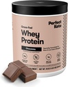 Perfect Keto Pure Whey Protein Powder Isolate Delicious 100% Grass Fed Meal Replacement Shake No Artificials, Gluten Free, Soy Free, Non-GMO (Chocolate)