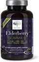 NEW NORDIC Elderberry Vegan Gummies, Sugar Free Chewable Immune Support with Vitamin C for Adults and Kids 4+, No Artificial Colors or Flavors, 60 Count (Pack of 1)