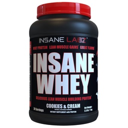Insane Labz Insane Whey、100%の筋肉建物の乳蛋白質、BCAAのアミノ酸のプロフィール、固まりの利益、食事の取り替え(クッキー及びクリーム、30のサービング)