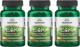 Swansonの最高の強さのピークATP-Naturalの補足は細胞エネルギー サポート 物理的な性能を促進し、健康な血流サポートを促進します-(30の野菜のカプセル、400mg各) 3のパック