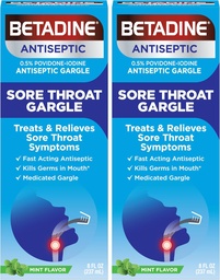 Betadine Sore Throatリリーフガーグル、ミントフレーバー、防腐剤、ポビドンイオジン0.5%、8オンス(パッケージ2)