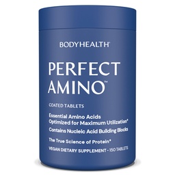 ボディパーフェクトアミノ (150 ct) 簡単に錠剤を飲みます, BCAAsとエッセンシャルアミノ酸サプリメント, プリ/ポストワークアウトのためのビーガンタンパク質 & リジンと筋肉の回復, トリプトファン, ロイシン, メチオニン