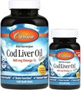 Carlson Laboratories Cod Liver Oil Gems - ライトリーレモン1000ミリグラム150 + 30 Sgels