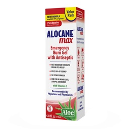 Alocaneの最高の緊急の焼跡のゲル、4%のリドカインの塩酸塩、.13%のベンザルコニウムの塩化物、最高の強さの救助、日焼け、台所、放射、化学薬品、First Degreeの焼却物、4 Fl Ozのためのイッチの救助