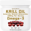 Omega-3s EPA、DHA及びアスタキサンチンの豊富なAntarctic Krillオイルの補足、中心および免除のための補足、300の柔らかいゲル