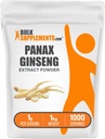 BulkSupplements.com Ginsengの根のエキスの粉 - PanaxのGinsengの補足、草の補足 - 完全菜食主義者の及びグルテンフリー、1gあたりのサービング、1kg (2.2のlbs) (パッケージ 1)