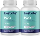 BESTVITE PQQ20mg (ピロロキノリンキノン) (240 ベジタリアンカプセル) (120 x 2) - Stearatesなし - 完全菜食主義者の非GMO - グルテンフリー