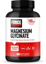 Force Factor Magnesium Glycinate, Magnesium Supplement for Women and Men to Support Sleep, Muscle Relaxation, and Mood, Easy on The Stomach, Vegan, 3-Month Supply, 180 Capsules
