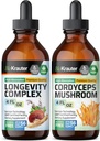BIO KRAUTER Longevityのきのこのチンキ4 Fl. Oz. & CordycepsのきのこTincture 4 Fl. Oz.