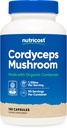 Nutricost Cordyceps Mushroom Capsules 1100mg, 90 Serv - CCOF Certified Made with Organic, Gluten Free, 550mg Per Capsule (180 Capsules)