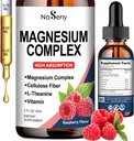 Magnesium Complex Supplement, 400mg of Magnesium Glycinate, Malate & Citrate Vitamin Blend for Women and Men, High Absorption - for Relaxation, Good Sleep & Nerve Health (60ML/Raspberry)