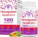 Menopause Supplements for Women, 120 Billion CFU Menopause Probiotics for Women, All-Natural Probiotic for Hot Flashes Menopause, Night Sweats, Mood Swings, Gut and Hormone - 60 Herbal Capsules
