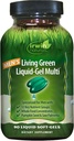 Irwin Naturals Men's Living Green Liquid-Gel Multi - 90 Liquid Softgels - 70 Essential Nutrients, Full-Spectrum Vitamins, Wholefood Blend - Targeted Adrenal & Brain Support - 30 Total Servings