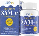 脳のための1200 MG SAM eの補足, 気分, 関節, 肝臓, 高吸収SAM-e (S-Adenosyl-L-Methionine)), CoQ10, 5-HTP, 腸コーティング60錠, ビーガン
