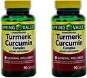Spring Valley Standerdized Complex Turmeric Curcumin Dietary Supplement Capsules, 500 mg, 90 count, 2 pk