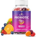 BeLive Probiotic Gummies - 消化の健康のための5億CFUsのプロバイオティクス、男性、女性&子供 - 免疫サポート、砂糖無料&ビーガンのために  60 Ct - ブルーベリー、イチゴ&オレンジ