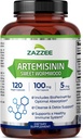 Zazzee High Absorption Artemisinin, 100 mg per Capsule, 120 Vegan Capsules, with 5 mg BioPerine for Maximum Absorption, Sweet Wormwood Extract, 4 Month Supply, All-Natural and Non-GMO