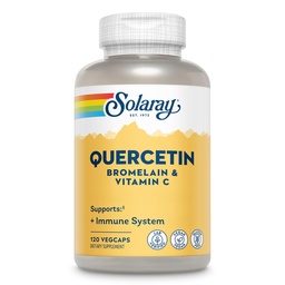ブロメランとビタミンCのSOLARAY Quercetin - 免疫サポートサプリメント - 酸化防止剤と心臓の健康コンプレックスとケルセチン500mgと1235mg VIT C - ビーガン, 60日保証, 60 サーブ, 120 VegCaps