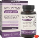 Omega Max w/LYSOVETA LPC | EPA & DHA Supplements for Brain & Retina Health | Focus, Attention, Memory, Mood & Vision | 6X Higher Absorption Than Fish Oil | High Potency Omega-3 LPC-DHA