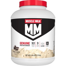 筋肉ミルクの本物蛋白質の粉、クッキーの'n Crèmeの4.94ポンド、32のサービング、32g蛋白質、2g砂糖、カルシウム、ビタミンA、C及びDのスポーツのために証明されるNSFは、5月のVaryを包みます