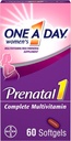 One A Day Women's Prenatal 1 Multivitamin Including Vitamin A, Vitamin C, Vitamin D, B6, B12, Iron, Omega-3 DHA & more, Tablet,Softgels, 60 Count - Supplement for Before, During, & Post Pregnancy