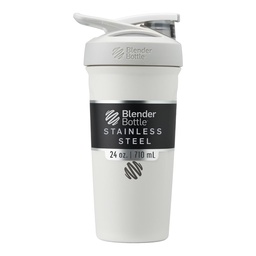 BlenderBottle Stradaのシェーカーのコップはワイヤー ウィスク、24Ounce、白が付いているステンレス鋼の水差しを絶縁しました