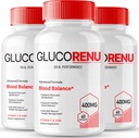 Gluco Renu Glyco Support Capsules, GlucoRenu Health Support Supplement Pills - Maximum Strength, Gluco Renu Health & Wellness, All Natural Advanced Formula, GlucoRenu Capsules Reviews (3 Pack)