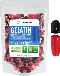 XPRSのNutraのサイズ0の空のカプセル- 100の計算の空のゼラチンのカプセル-Pills DIYのカプセルの詰物-Do-It-Yourselfの補足のための純粋な牛のゲルの帽子(黒/赤)