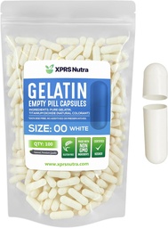 XPRS Nutraのサイズ00の空のカプセル- 100の計算の空のゼラチンのカプセル- DIYのカプセルの詰物- Do-It-Yourselfの補足のための満たされた丸薬のゲルの帽子(白)