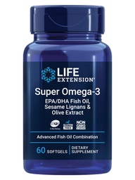 ライフエクステンションスーパーオメガ-3 EPA / DHAフィッシュオイル、セサメリガンズ&オリーブエキス - 心臓の健康、脳の健康、炎症の健康サポート、コレステロールの健康サポート、グルテンフリー、非GMO、60 Softgels