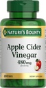 Nature's Bounty Apple Cider Vinegar 480mg Pills, Vegetarian Supplement Plant Based, 200 Tablets