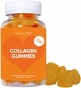 SkinnyMint Collagen Gummies Supplement for Healthy Skin, Nails & Hair Support, Gluten Free Collagen Chewable Gummies for Men & Women, Natural Orange Flavor -60 Count(180G)- 1 Month Supply