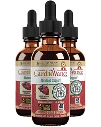 Rejuvica Health CardioVance - 心臓サポートサプリメント - より良い吸収のための液体配達 - Hawthorne、ハイビスカス、Arjuna、オリーブリーフ&その他!