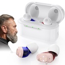 Rechargeable OTC Hearing Aids for Seniors - 16 Channels & 4 Modes Hearing Amplifier with Noise Cancelling, Invisible In-Ear Device with Charging Case for Adult