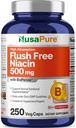 NusaPure Flush Free Niacin 500mg 250 caps (Vegan,Non-GMO & Vegan) Bioperine